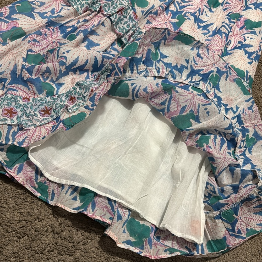 Oliphant brand Dress-XS-Floral-Sleeveless-Cotton-Maxi-Lined-Blue/Pink/Green-EUC - Picture 13 of 16